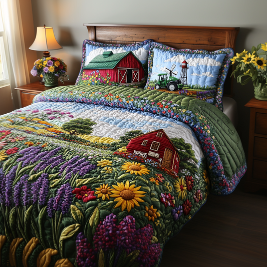 Country Breeze 3-Piece Quilted Bedding Set NCU0VL2082