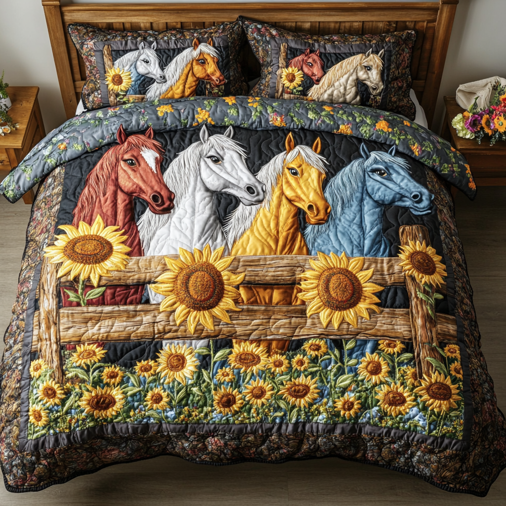 Country Canter 3-Piece Quilted Bedding Set NCU0VH5687