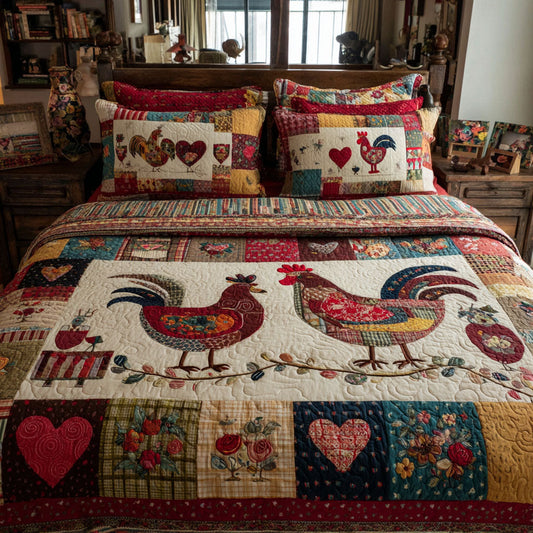 Country Coop 3-Piece Quilted Bedding Set NCU0PT7424