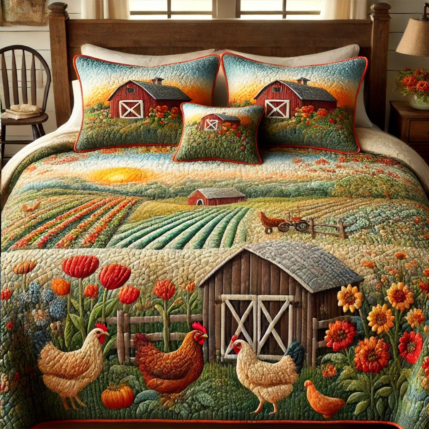 Country Cottage 3-Piece Quilted Bedding Set NCU0PT5575