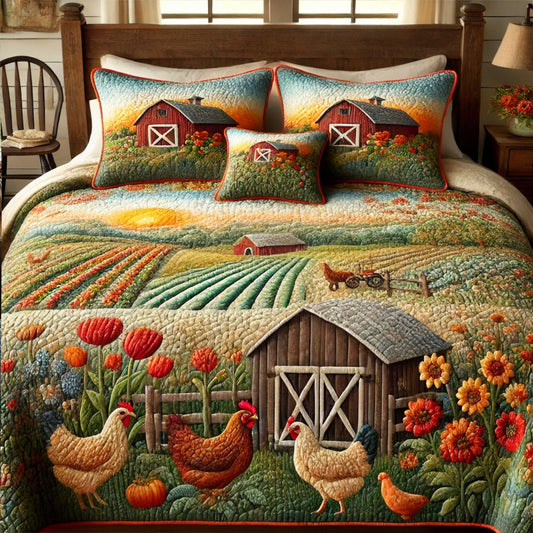 Country Cottage 3-Piece Quilted Bedding Set NCU0PT5575