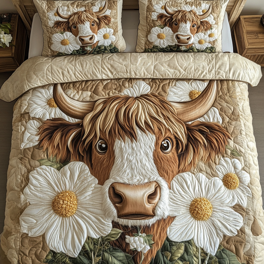 Country Cow 3-Piece Quilted Bedding Set NCU0VH4327