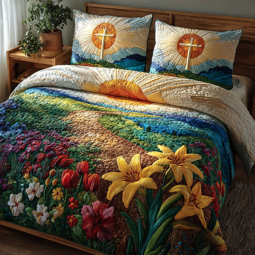 Country Cross 3-Piece Quilted Bedding Set NCU0DV6320