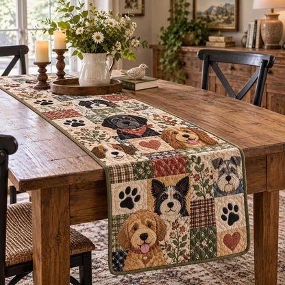 Country Dog Gathering Quilted Table Runner NCU0DV10468