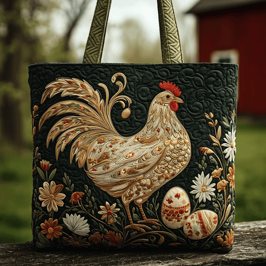 Country Eggscape Quilted Tote Bag NCU0TH2809