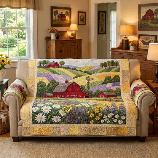 Country Farm Quilted Sofa Cover NCU0DV9534