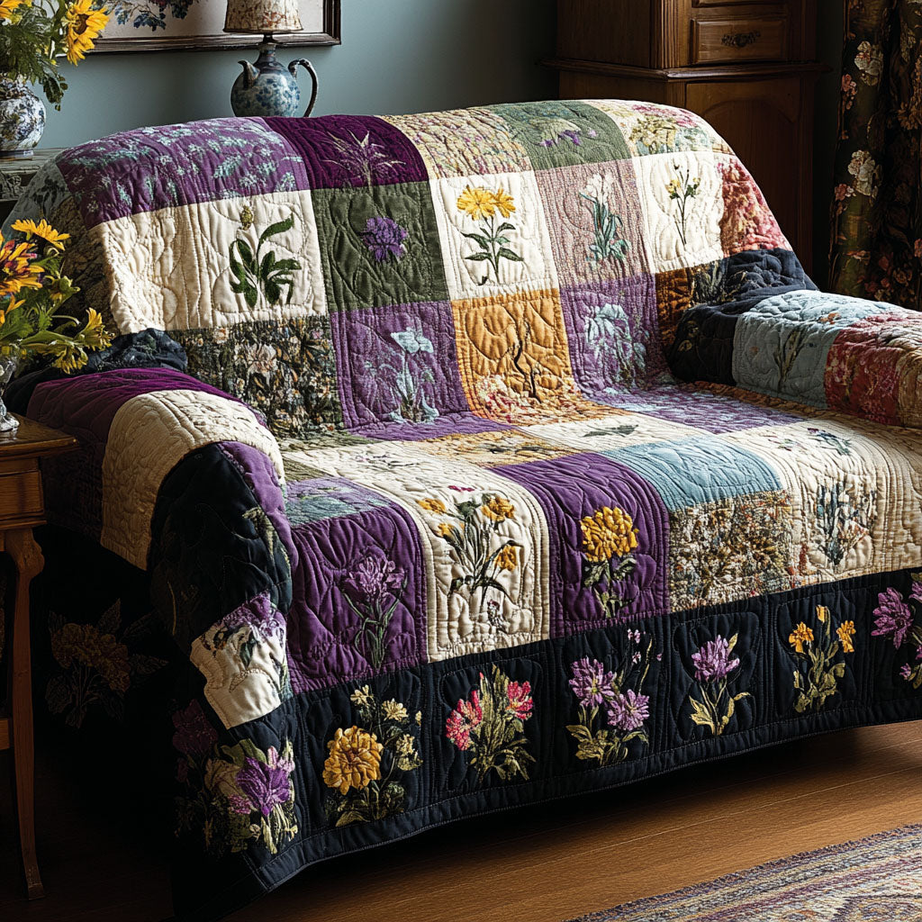 Country Floral Quilted Sofa Cover NCU0DK11955