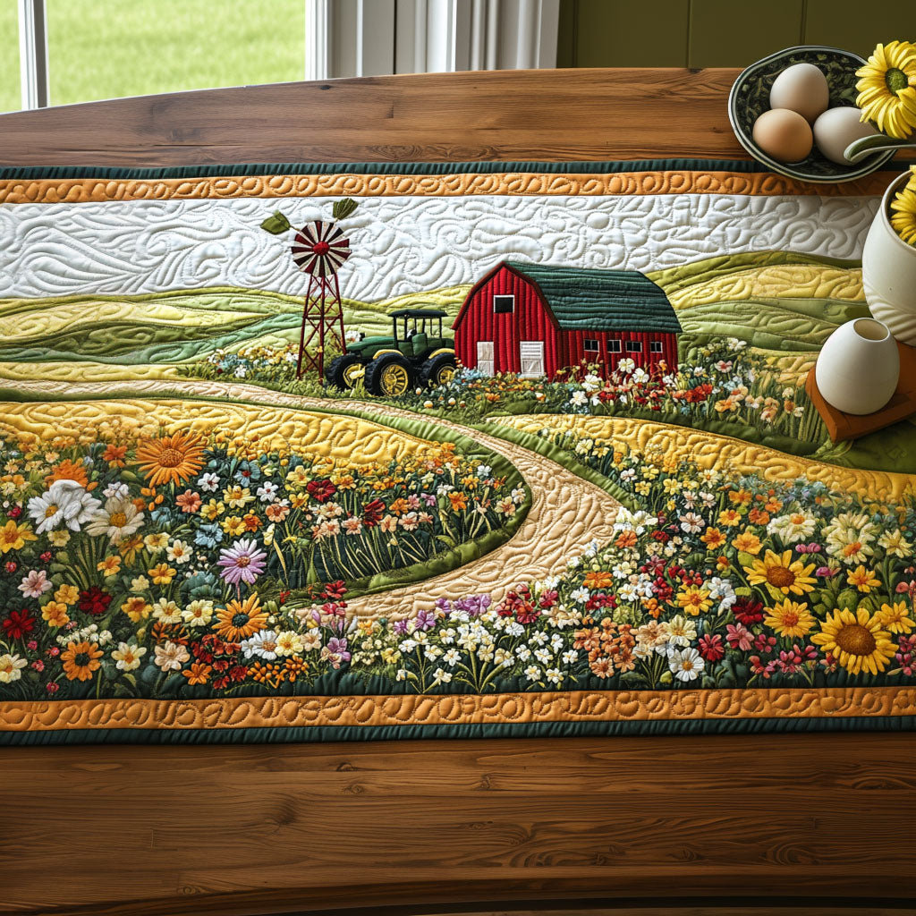 Country Fresh Blooms Quilted Table Runner NCU0PT6138