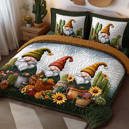 Country Gnome Charm 3-Piece Quilted Bedding Set NCU0XD098