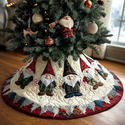 Country Gnome Gathering Christmas Quilted Tree Skirt NCU0PT10619