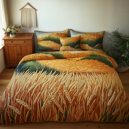 Country Gold 3-Piece Quilted Bedding Set NCU0DV7108