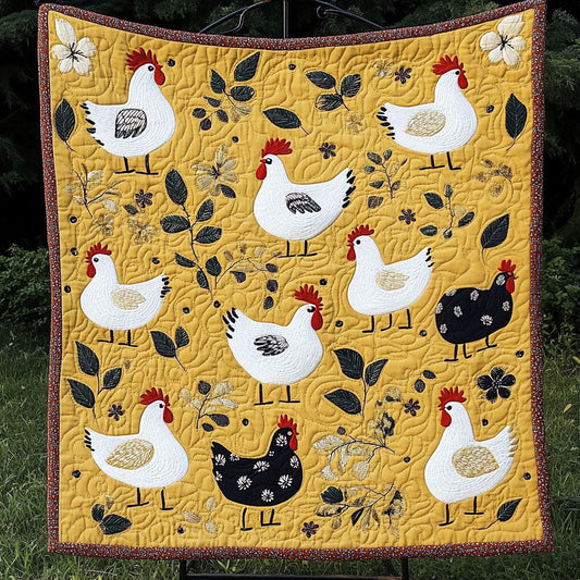 Country Hen Meadow Quilted Blanket NCU0NT4120