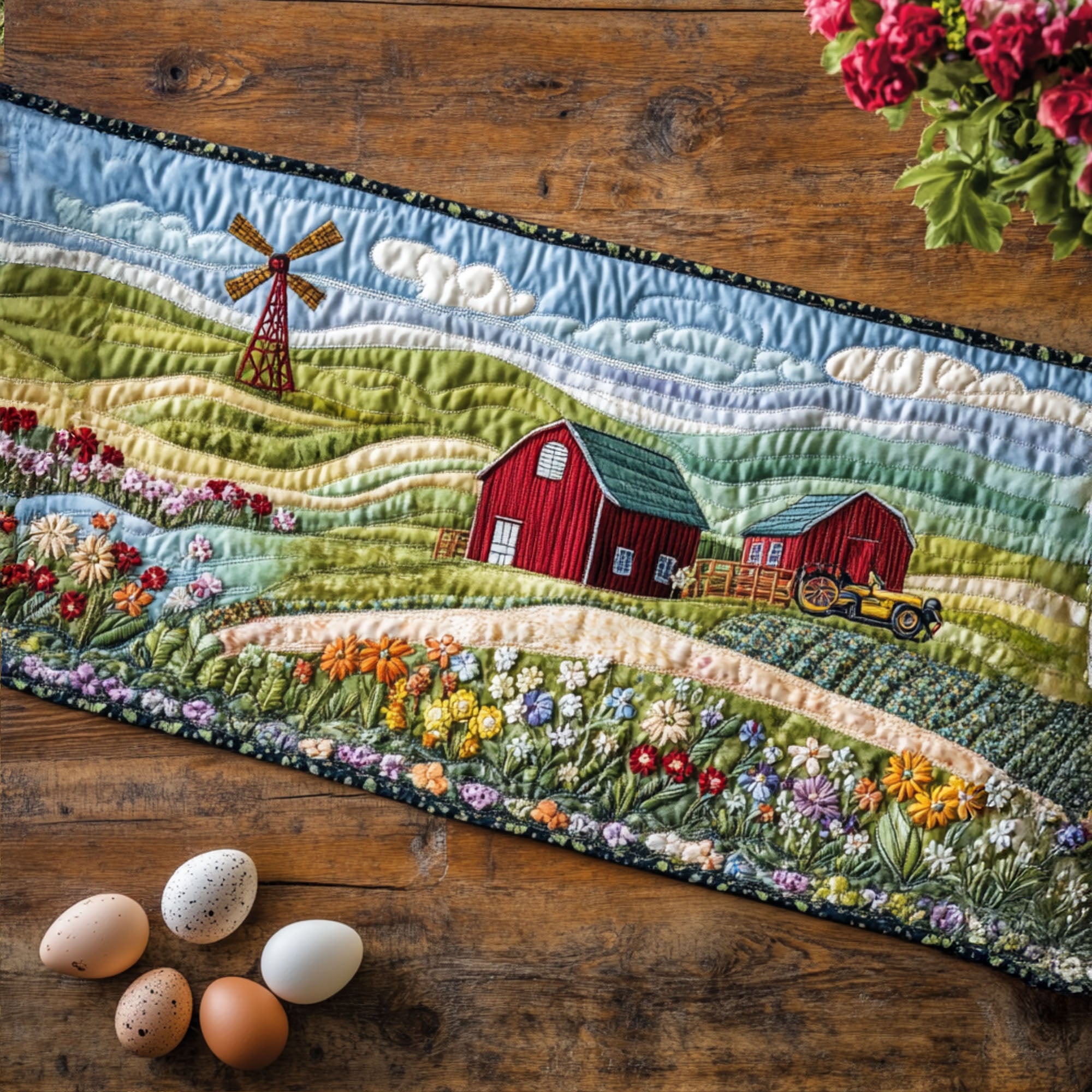 Country Home Serenity Quilted Table Runner NCU0PT6139 – Vantique