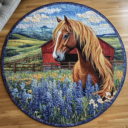 Country Horse Elegance Quilted Round Mat NCU0DV5264