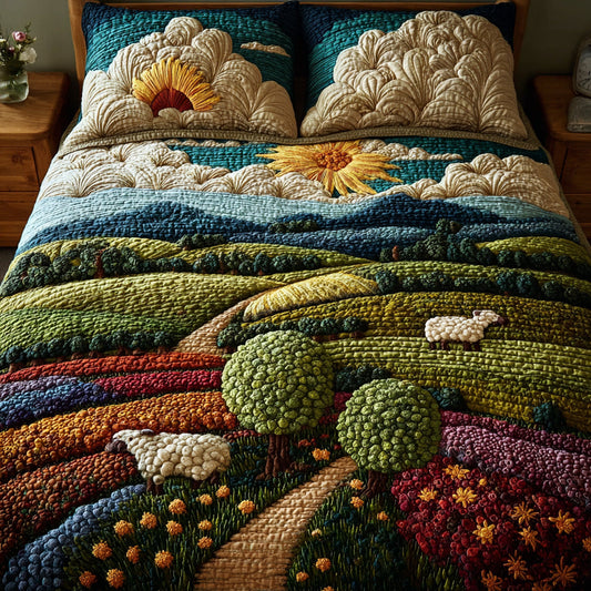 Country Lamb 3-Piece Quilted Bedding Set NCU0DV6328