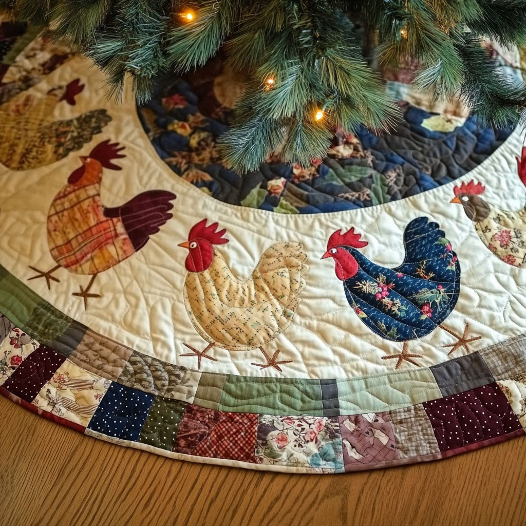 Country Lane Quilted Christmas Tree Skirt NCU0PT2269