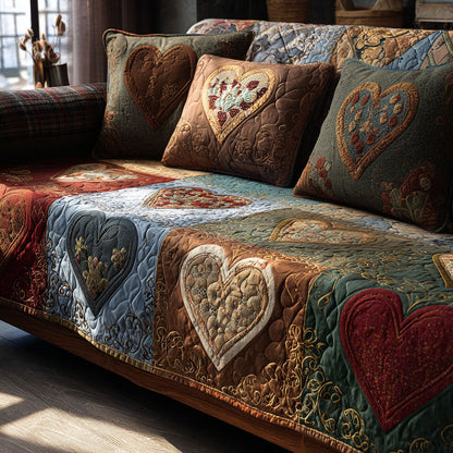 Country Love Bliss Quilted Sofa Cover NCU0PT10882