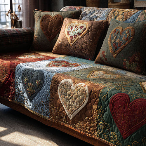 Country Love Bliss Quilted Sofa Cover NCU0PT10882
