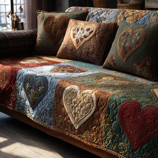 Country Love Bliss Quilted Sofa Cover NCU0PT10882