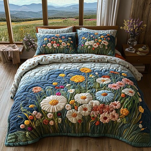 Country Meadow 3-Piece Quilted Bedding Set NCU0DV9276