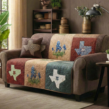 Country Patch Quilted Sofa Cover NCU0XD2275