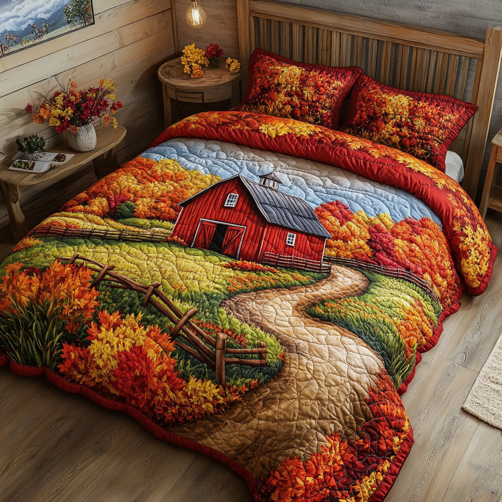 Country Path 3-Piece Quilted Bedding Set NCU0DK8654