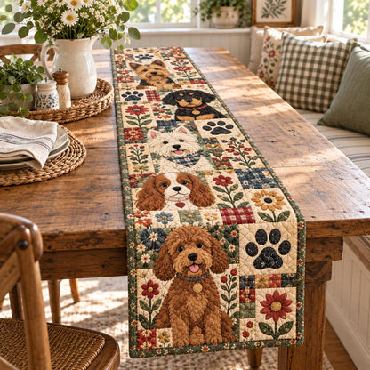 Country Puppy Friends Quilted Table Runner NCU0DV10459