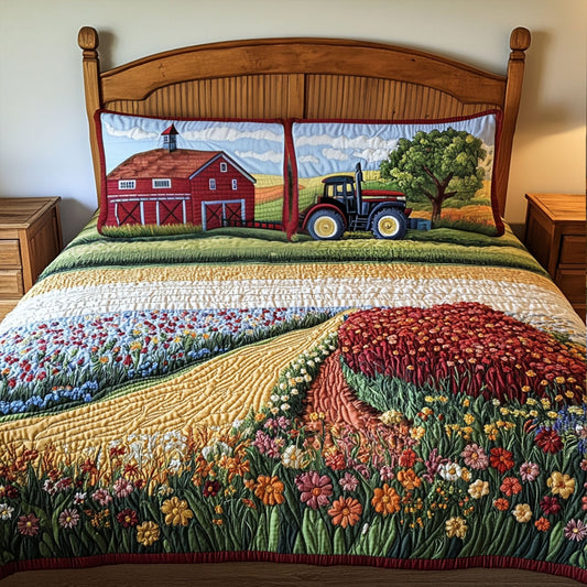 Country Roadways 3-Piece Quilted Bedding Set NCU0PT6793