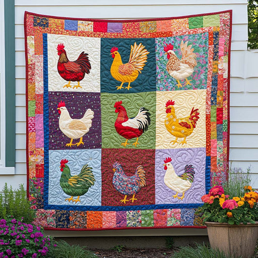 Country Roosters Quilted Blanket NCU0NT7976