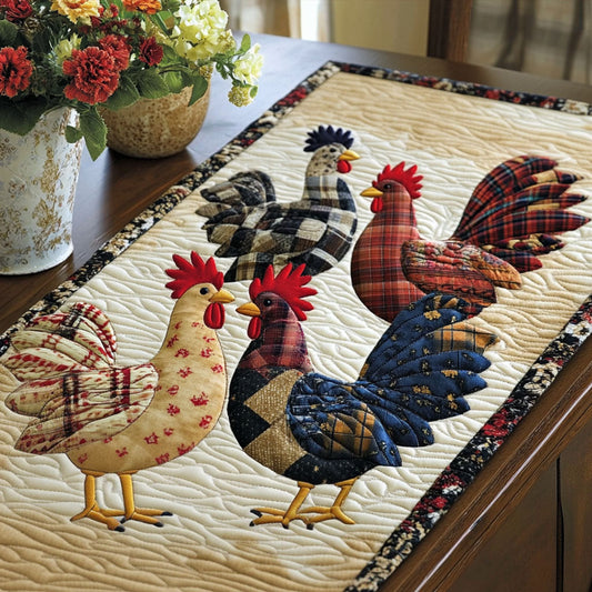 Country Roosters Quilted Table Runner NCU0NT3953