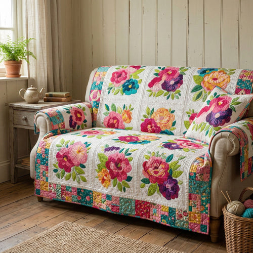 Country Rose Classic Quilted Sofa Cover NCU0NT12394