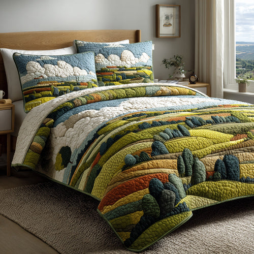Country Scene 3-Piece Quilted Bedding Set NCU0DV6321