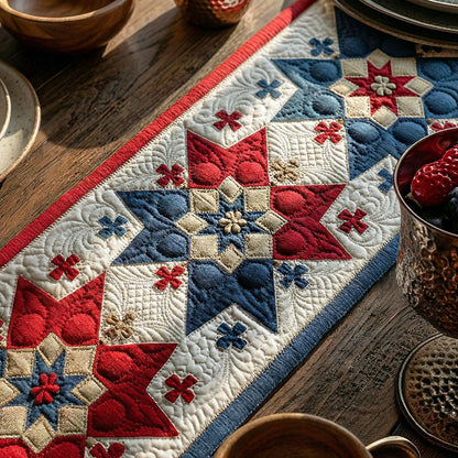 Country Star Petals Quilted Table Runner NCU0PT11442