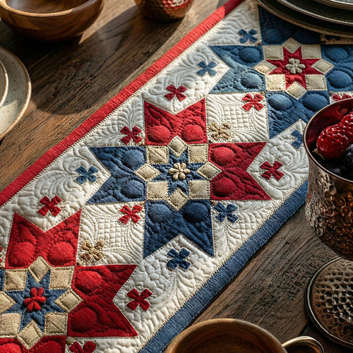 Country Star Petals Quilted Table Runner NCU0PT11442