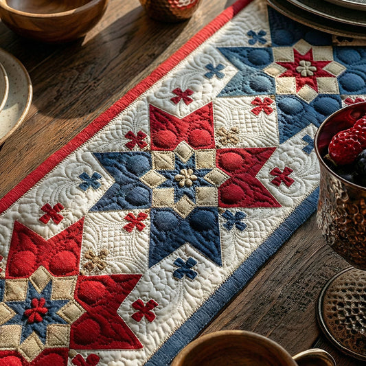 Country Star Petals Quilted Table Runner NCU0PT11442