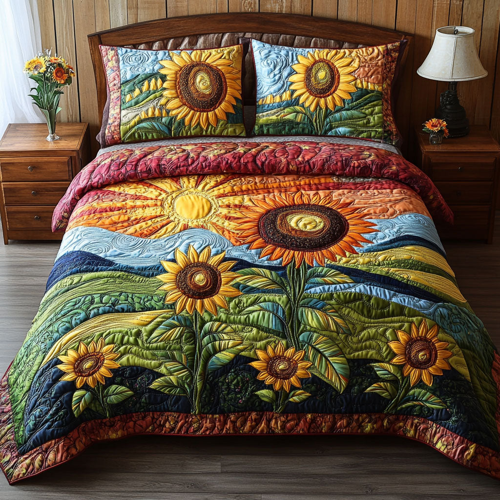 Country Sunbeam 3-Piece Quilted Bedding Set NCU0PT4788