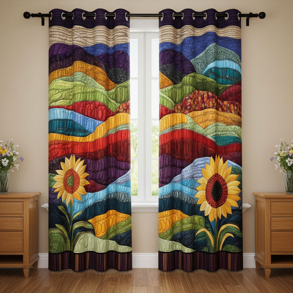 Country Sunflower Dreams Quilted Curtains NCU0PT10198