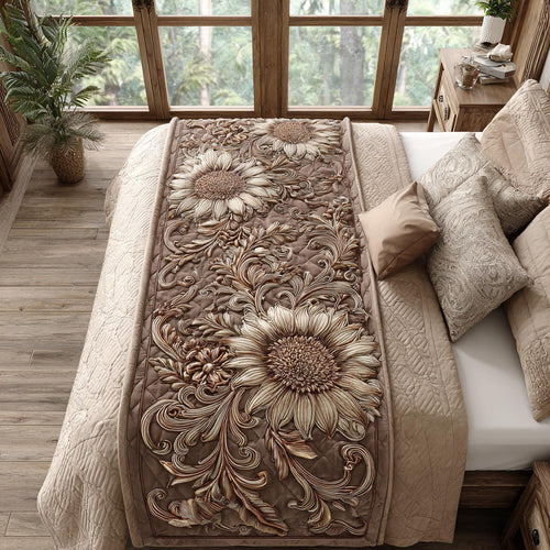 Country Sunflower Quilted Bed Runner NCU0DV9473