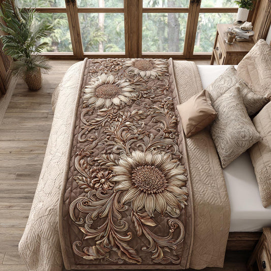 Country Sunflower Quilted Bed Runner NCU0DV9473