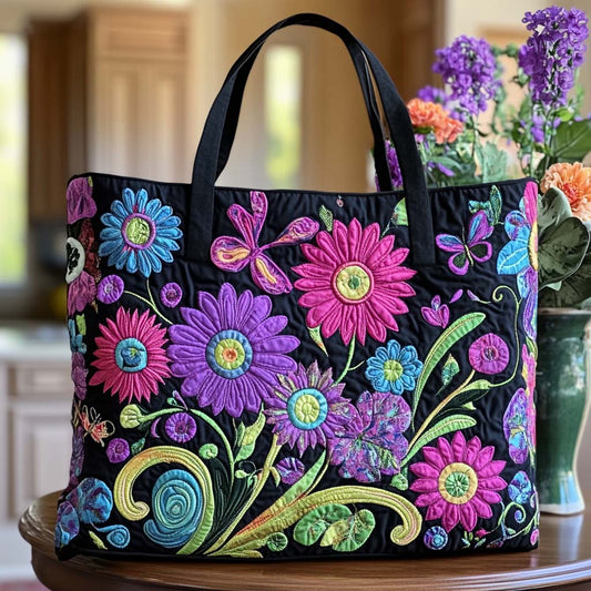 Country Sunflower Trail Quilted Tote Bag NCU0NT8462