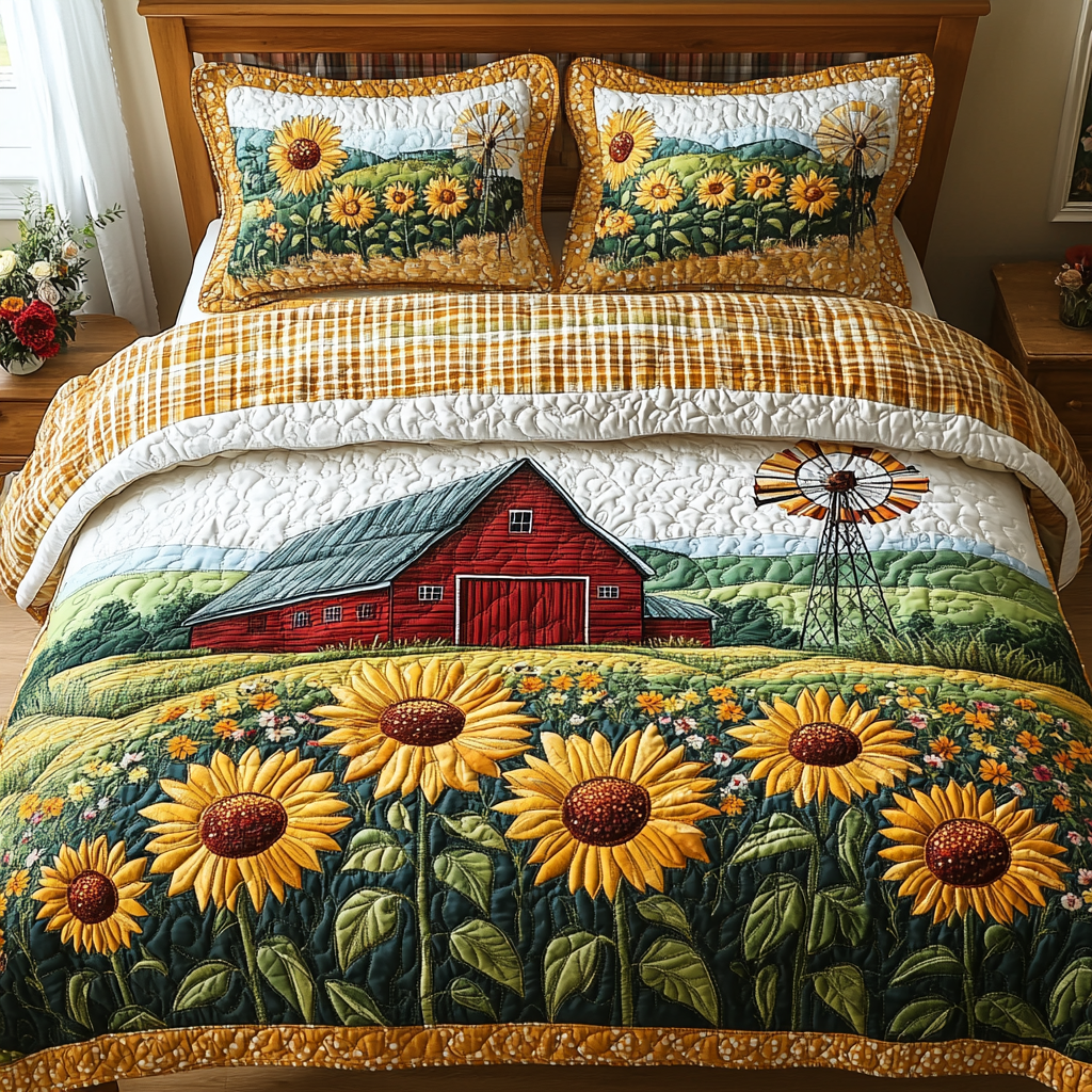 Country Sunrise 3-Piece Quilted Bedding Set NCU0DV4678