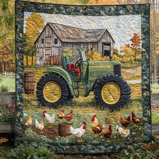 Country Tractor Farm Quilted Blanket NCU0XD357