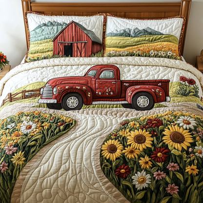 Country Truck 3-Piece Quilted Bedding Set NCU0VH4132