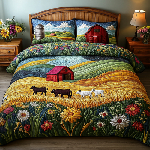 Country View 3-Piece Quilted Bedding Set NCU0DK6680