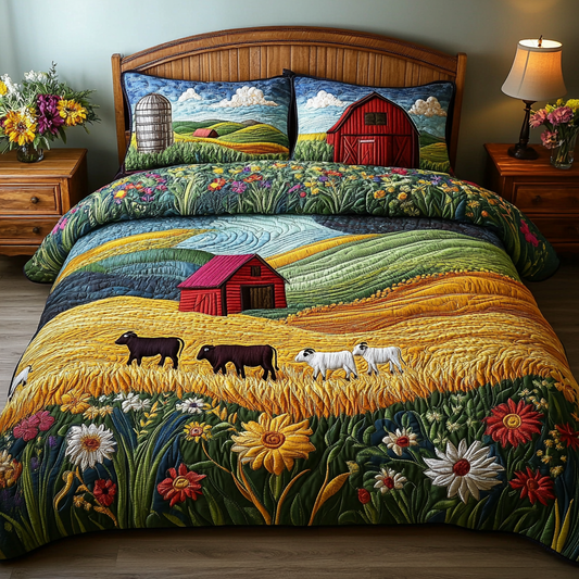 Country View 3-Piece Quilted Bedding Set NCU0DK6680