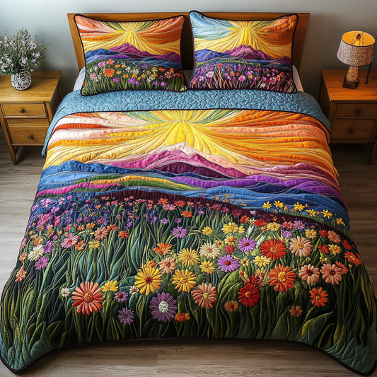 Countryside Beauty 3-Piece Quilted Bedding Set NCU0DK5938