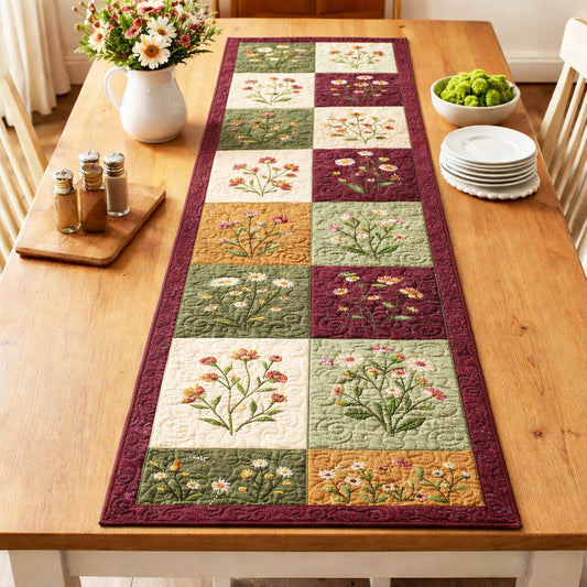 Countryside Blossoms Quilted Table Runner NCU0TV1699