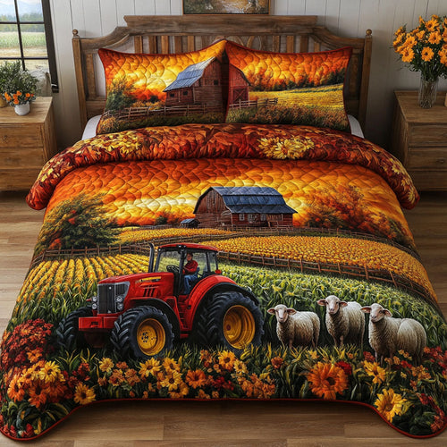 Countryside Dreams 3-Piece Quilted Bedding Set NCU0NT6136