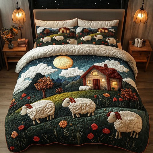 Countryside at Dusk 3-Piece Quilted Bedding Set NCU0NT4311
