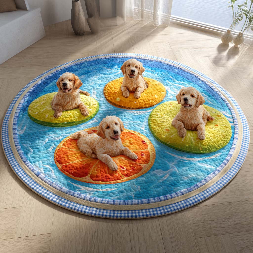 Cove Golden Retriever Quilted Round Mat NCU0HH1937